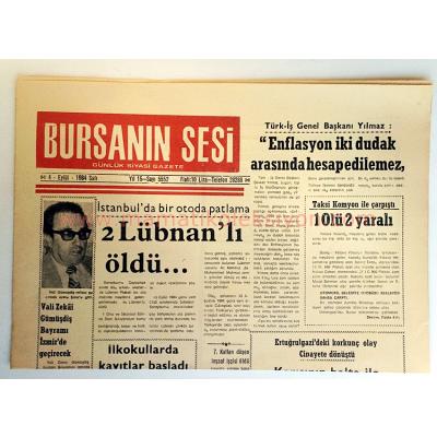 Bursanın Sesi gazetesi, 4 Eylül 1984 - Efemera