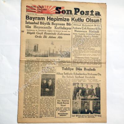 Son Posta gazetesi, 29 Biriniteşrin 1933 29 Ekim gazeteleri - Efemera