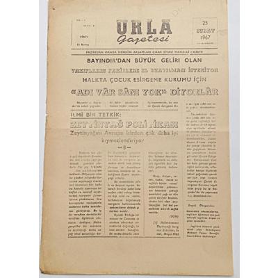 Urla gazetesi, 25 Şubat 1967 - Efemera